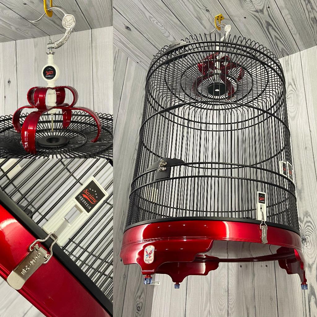 SAZIME MERAH PCX / RED CANDY TEBOK PVC NO 2 D58 SANGKAR BURUNG BULAT MURAY / MURAI BATU