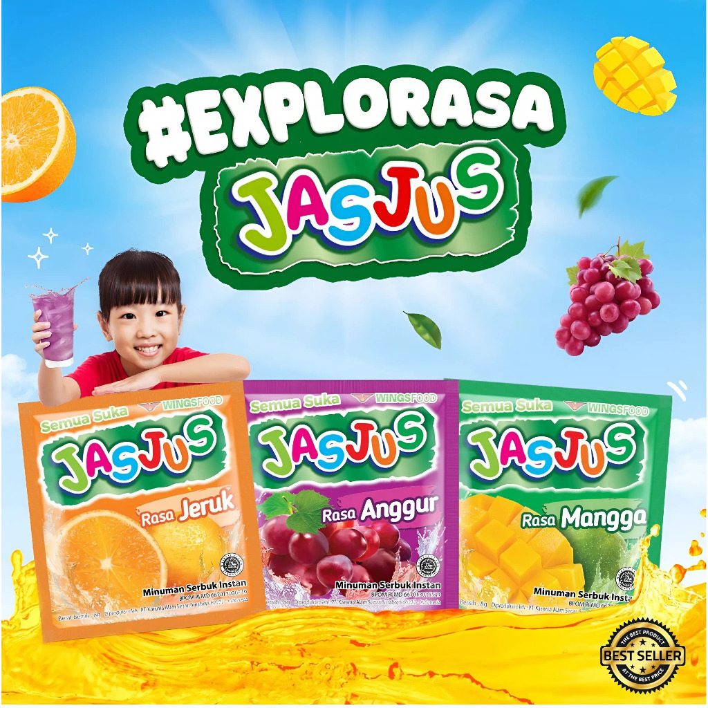 

JasJus Minuman Serbuk Instan 10 sachets 8gr / JasJus Rasa Buah