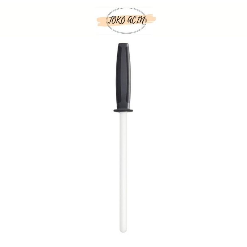 Flaksa pengasah keramik abu abu tua 23cm, pengasah pisau, asahan pisau, penajam pisau, pelurus pisau