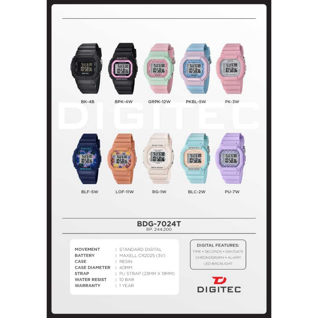 Jam Digitec Wanita DG 7024 / Jam Tangan Digitec Wanita