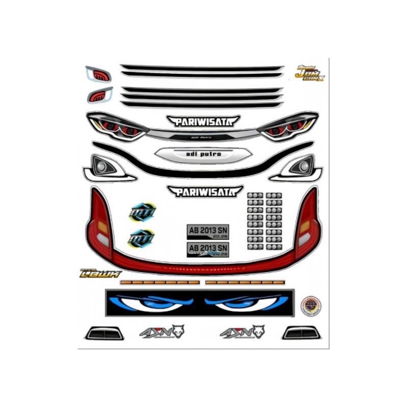 Stiker lampu miniatur jetbus 3 LBWK