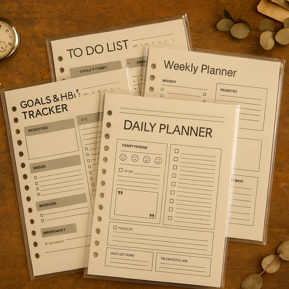 

Loose Leaf Planner A5 – 4 Motif Cetak Bolak-Balik | Bookpaper 72gsm | Isi 10 Lembar | Refill Binder