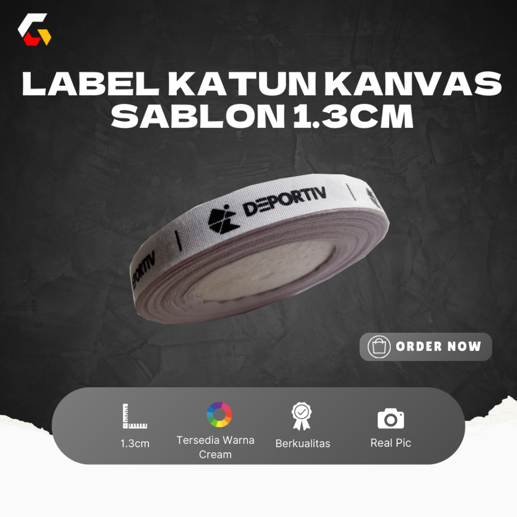Pita Katun Canvas Sablon Custom Label Cotton Pita Nama Merk Brand Baju Hijab Tag Anak Kanvas