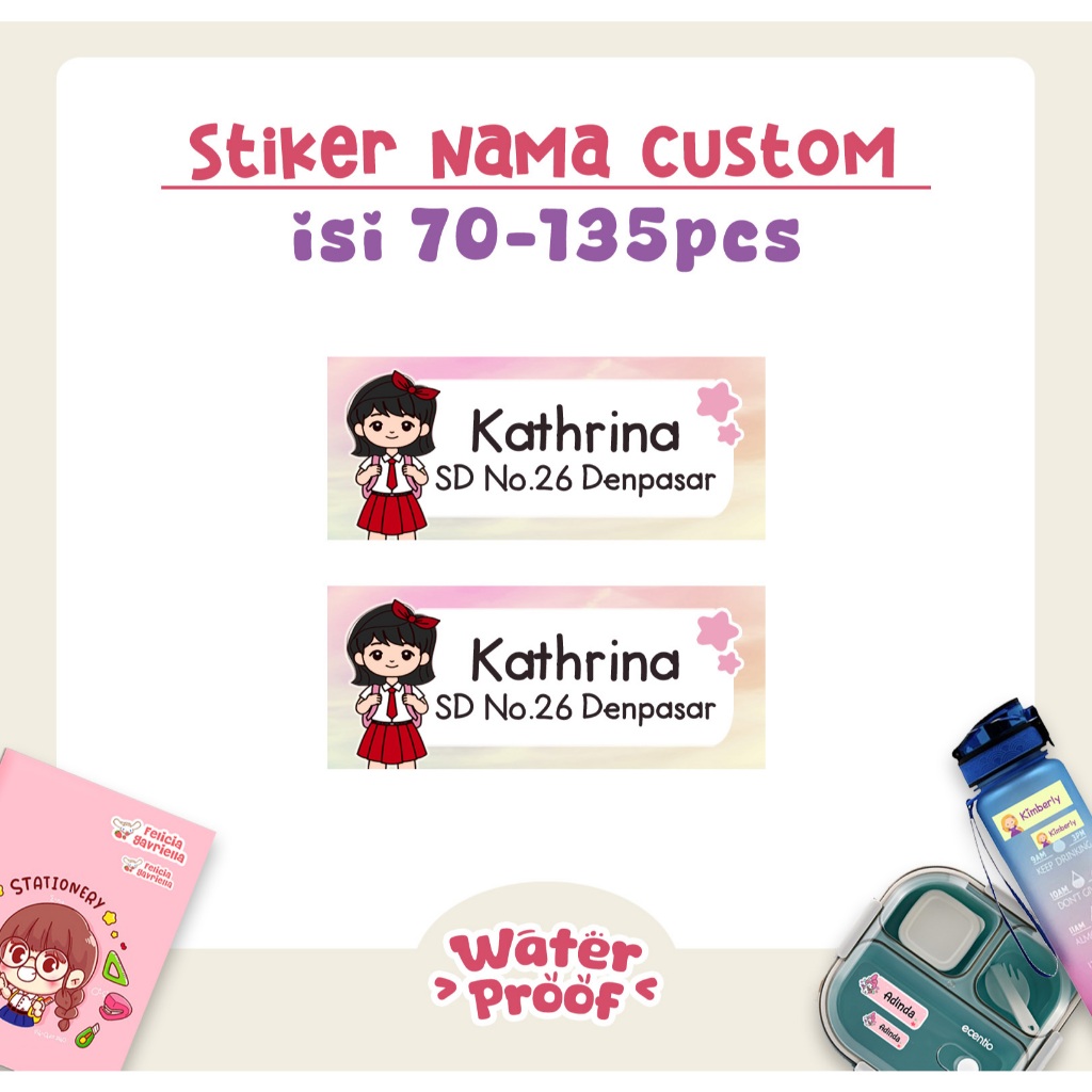 

Stiker Nama Anak Perempuan WATERPROOF bukan untuk kain
