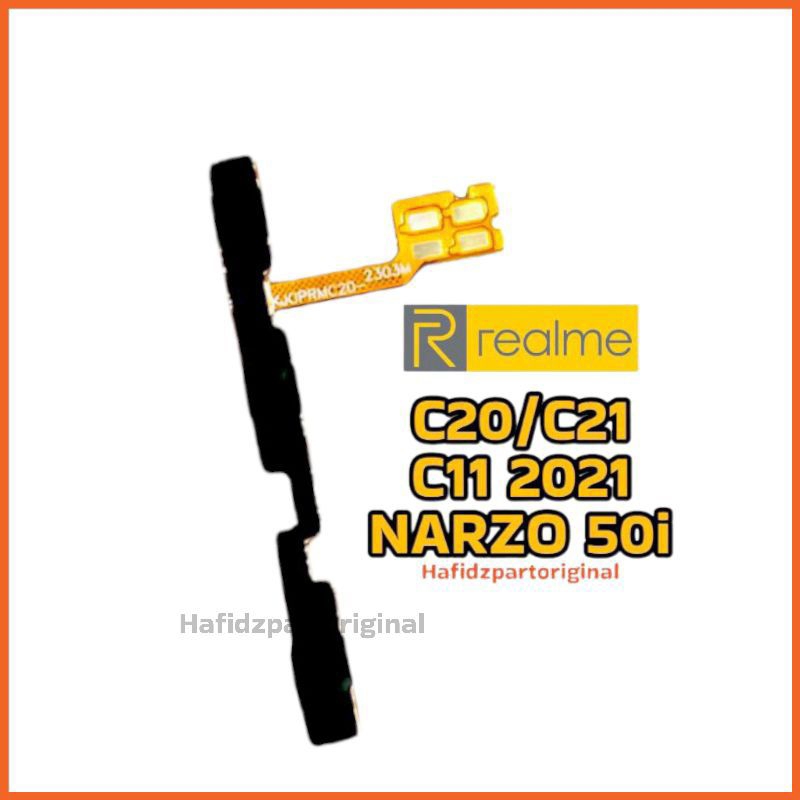 Flexibel Flexible Power On Off Volume Realme C20 / C21 / C11 2021 / Narzo 50i Copotan Cabutan Bekas