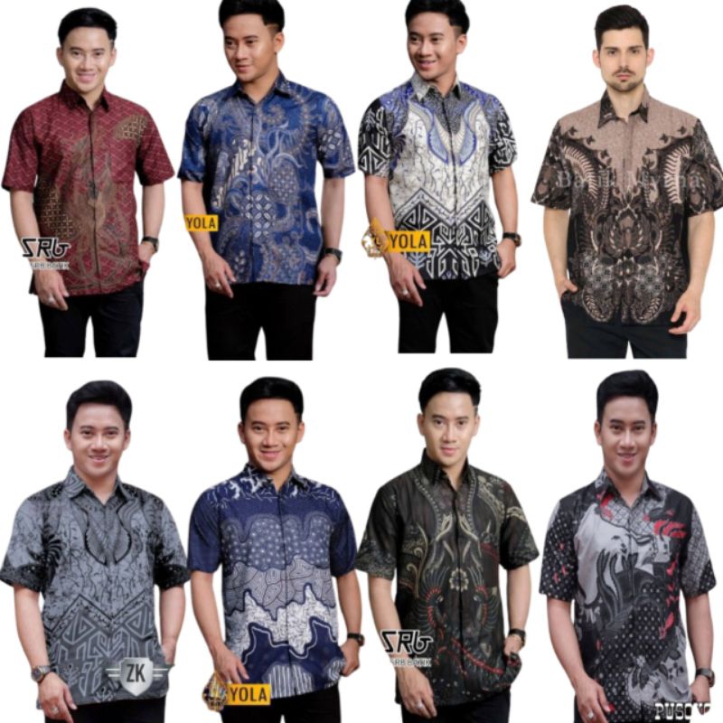 Hem batik pria Elegan Atasan cowok Terbaru Hem halus baju paspampres couple kantoran kekinian
