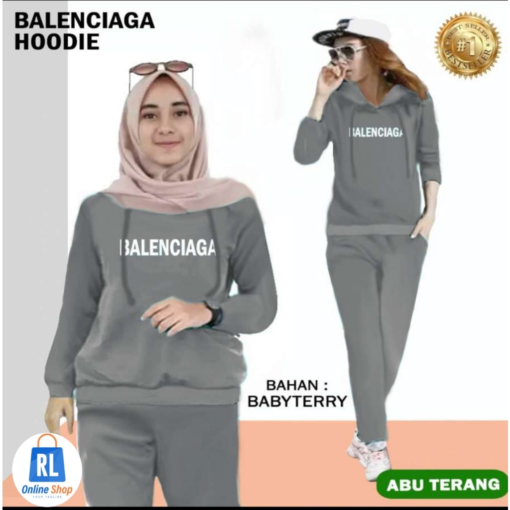 Baju Setelan Olahraga ber Hoodie / Baju Olahraga Wanita set / Set Olahraga Wanita