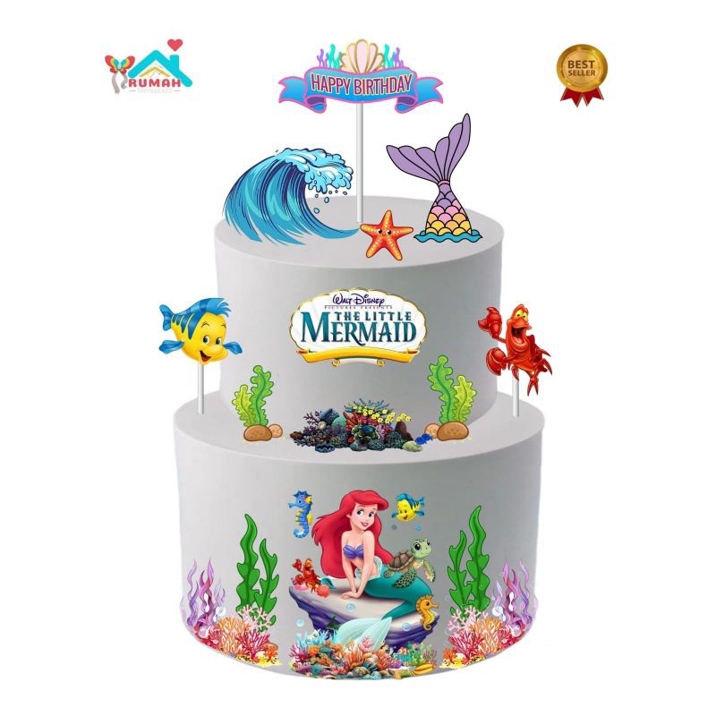 Topper Zoom Mermaid, Topper cake, Hiasan kue ulang tahun Topper karakter zoom mermaid