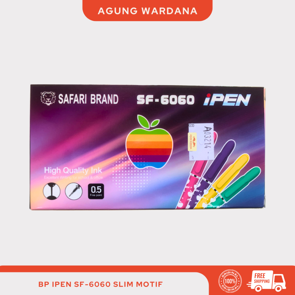 

BOLPOIN HITAM SAFARI BRAND IPEN SF-6060 SLIM MOTIF 1 PACK