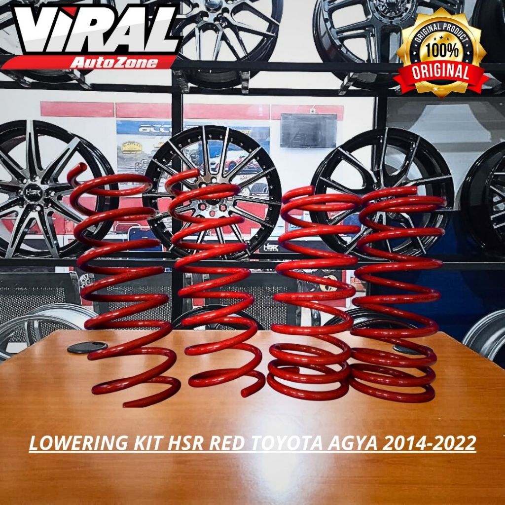 LOWERING KIT HSR RED TOYOTA AGYA 2014-2022 / PER CEPER UNTUK MOBIL AGYA