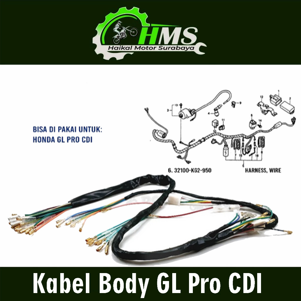 Kabel Body GL Pro CDI - Cable Cabel Tali Seling Body Bodi Utama Set Komplit Honda GL CDI GL Max CDI