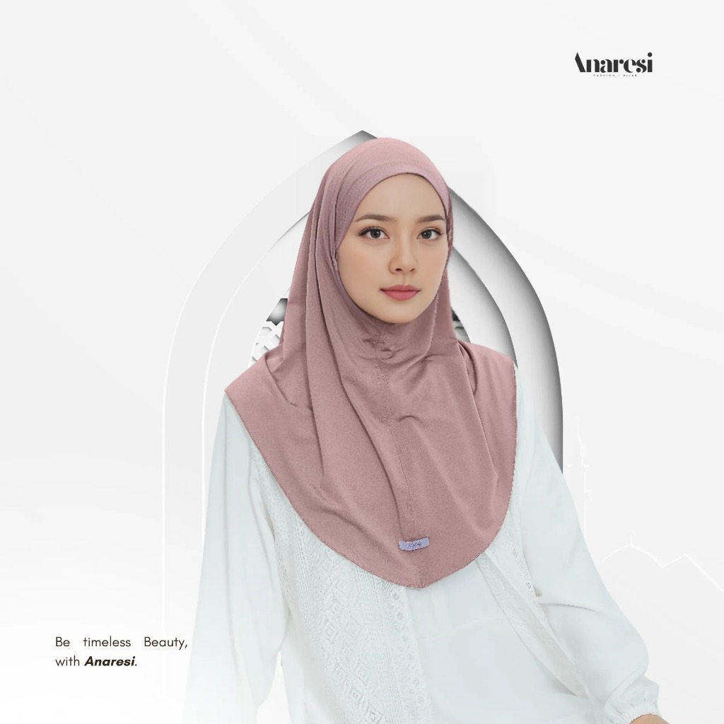 ANARESI – Kerudung Bergo Instan Sport Tanpa Pet Ukuran L Jersey Premium