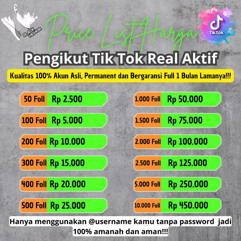 Follower Tiktok Aktif Permanen