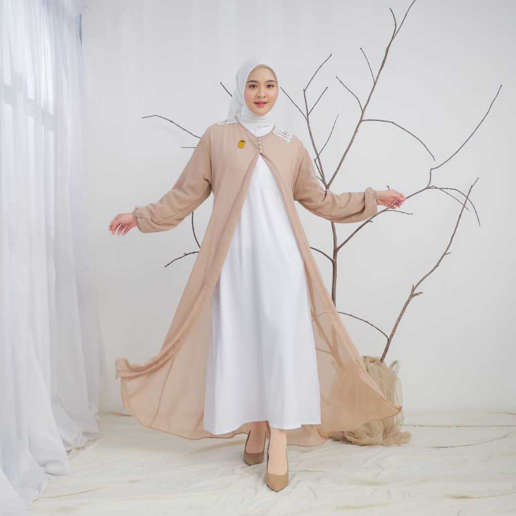 Hafizah Dress Outer Ceruti Inner Jersy Premium Fashion Muslim Wanita By Lalaque