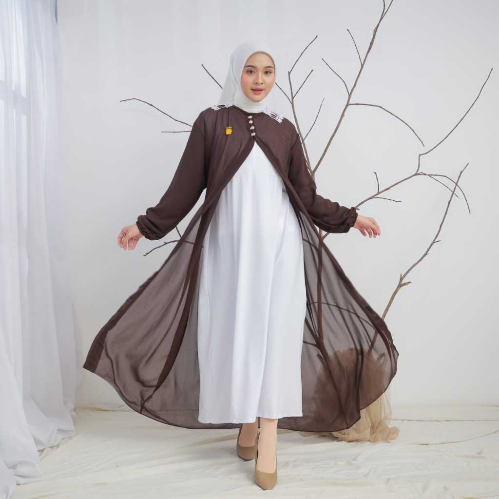 Hafizah Dress Outer Ceruti Inner Jersy Premium Fashion Muslim terbaru 2025