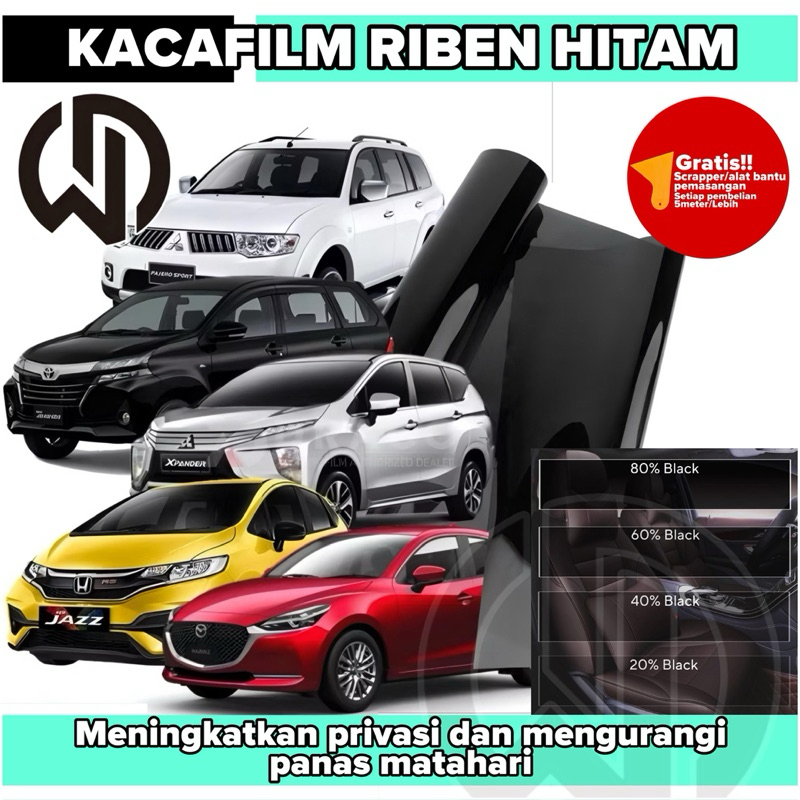 Kacafilm Riben Hitam Sticker Hitam Riben Untuk Jendela Rumah Dan Mobil Kacafilm Hitam Riben Penolak 