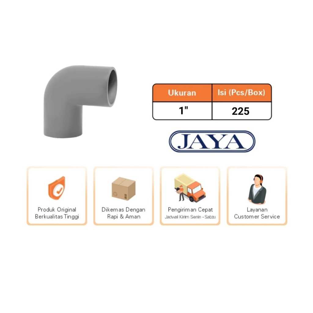 Knee / Elbow / Keni / L Pipa PVC 1" TS JAYA
