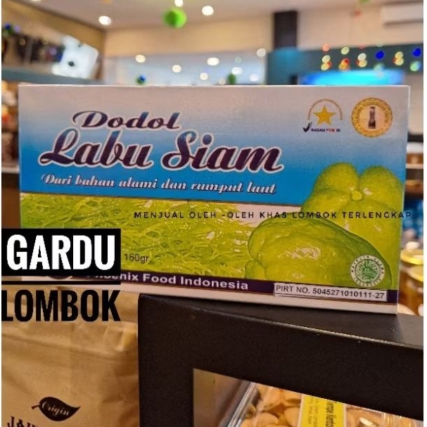 

Dodol rumput Laut Phoenix Rasa Labu Siam netto 160 gr Oleh -oleh lombok