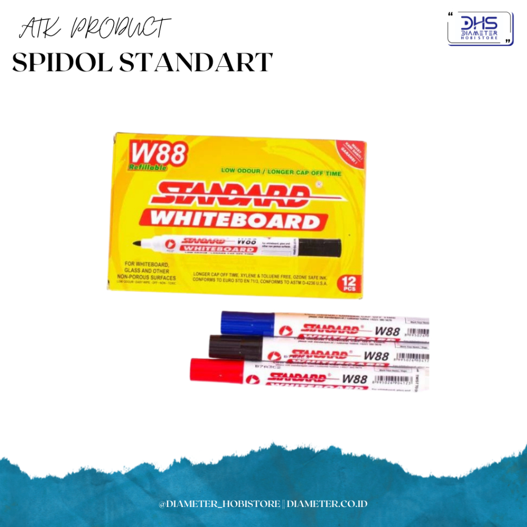 

Spidol Standard Whiteboard Hitam / biru / merah
