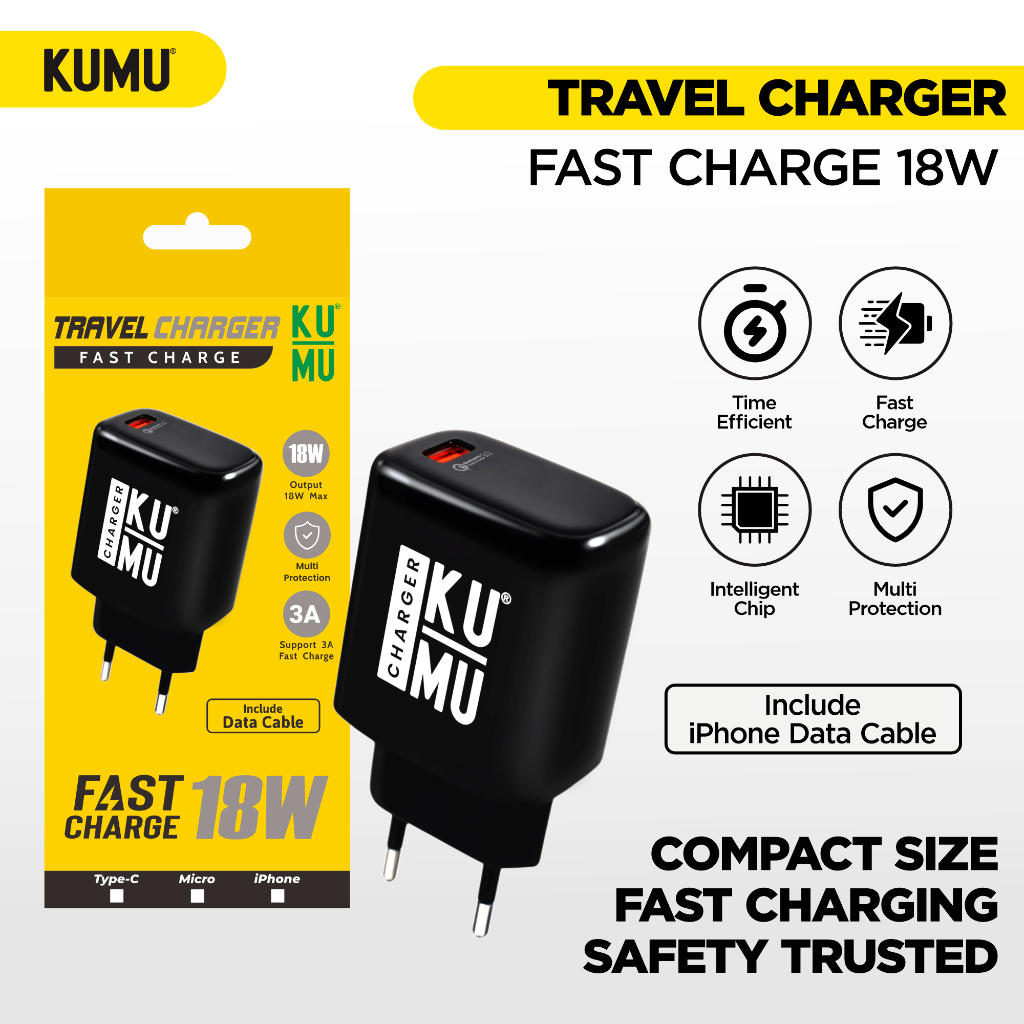 Charger 18W Fast Charge 3A GadgetKU GadgetMU