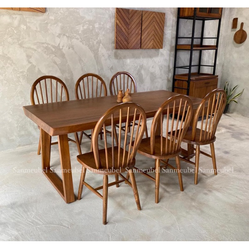 Meja Makan Minimalis 6 Kursi / Set Meja Makan 6 kursi Kayu Jati