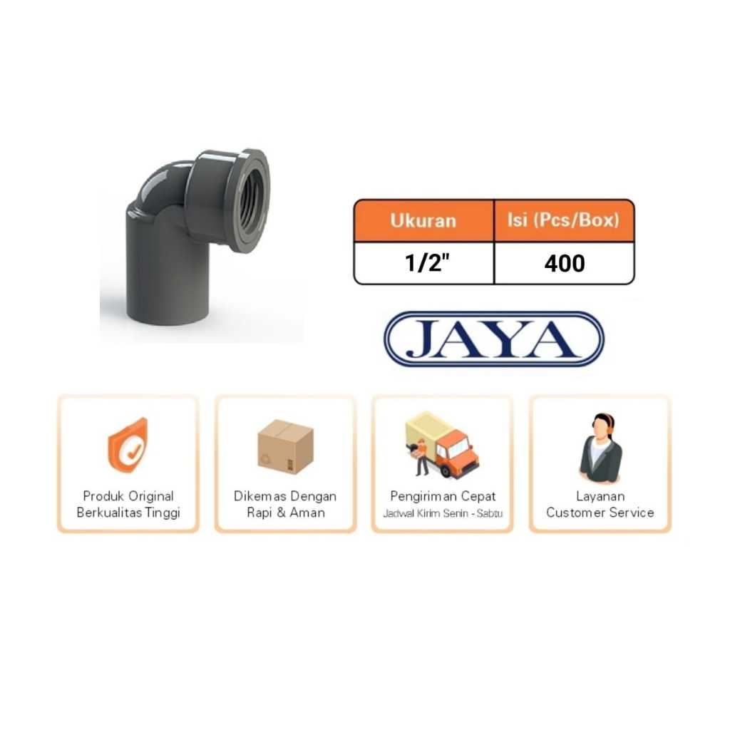 KDD / Knee Drat Dalam / Faucet Elbow PVC 1/2" TS JAYA