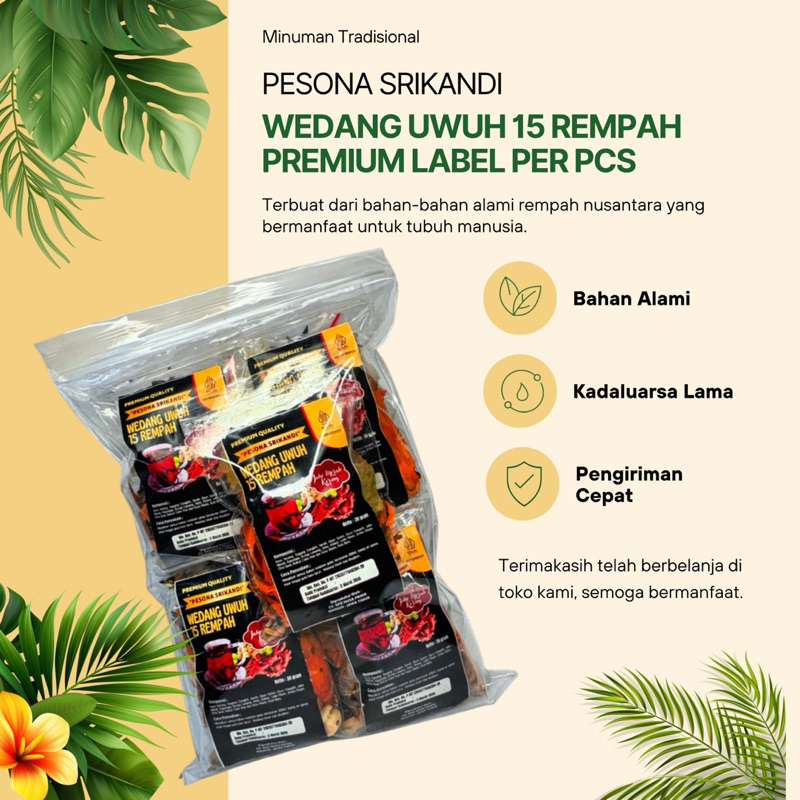 

10 pcs Wedang Uwuh Jahe Kering 15 Rempah Original 30 gram