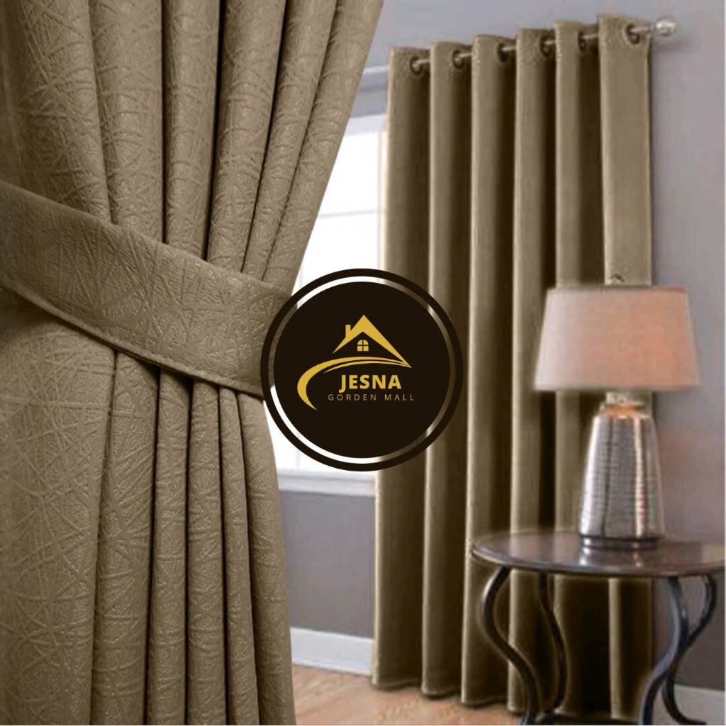 GORDEN JENDELA MINIMALIS BLACKOUT SUPER TEBAL VITRASE GOLD EMBOS POLOS BATANG