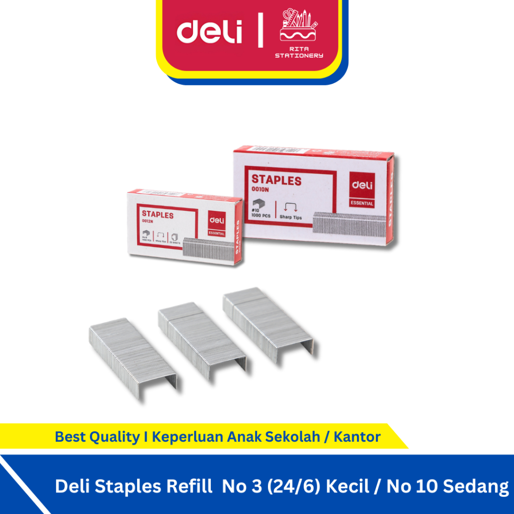 

Deli Isi Staples Hekter No. 3 dan No. 10 - Satuan Eceran