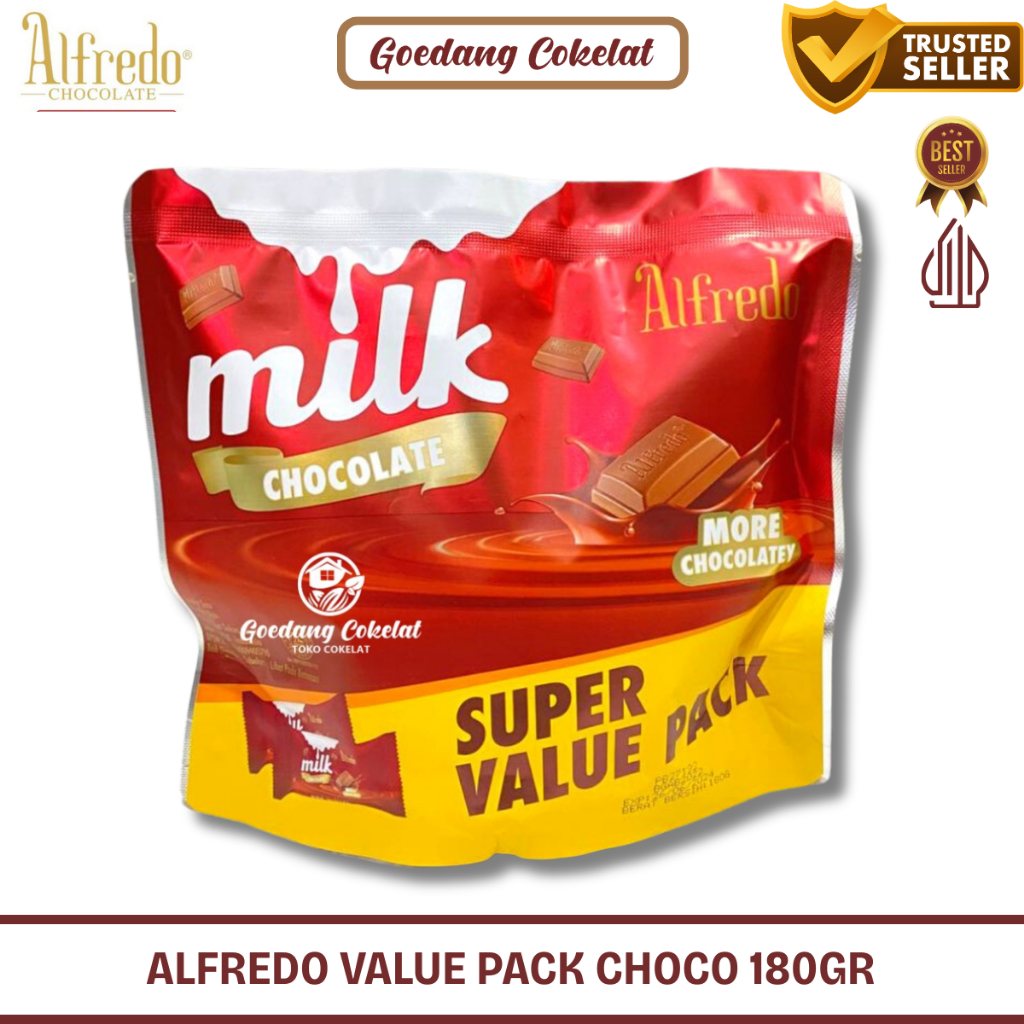 

Alfredo Milk More Chocolate Super Value Pack Kemasan Bag 180 gram
