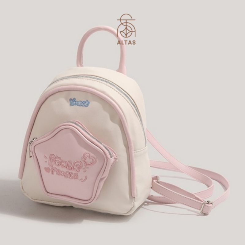𝐀𝐋𝐓𝐀𝐒-Tas Ransel Kulit Wanita Lucu Tas Kecil Cewek Gendong Mini Backpack Tas Punggung Muat Buku Back
