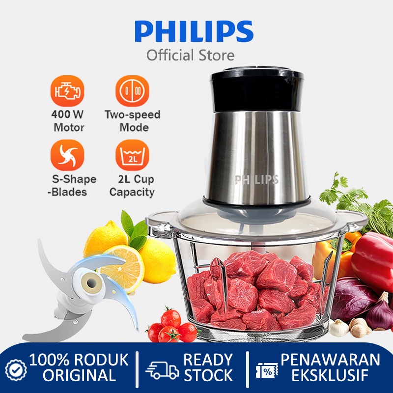 NEW Chopper Philips Daging Dan Bumbu Blender Penggiling Daging Serbaguna Meat Grinder 400 w Motor