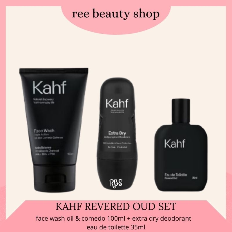 [OUD] KAHF Revered Oud Personal Care + Deodorant Kahf Skincare Pria 1 Paket Lengkap