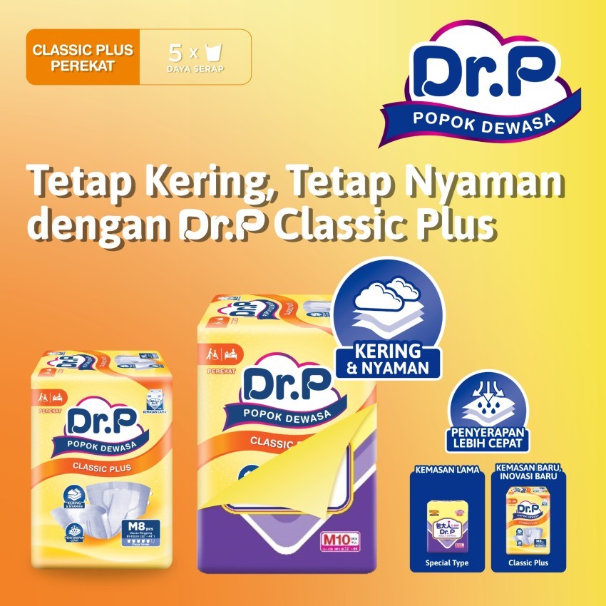 DR.P ADULT CLASSIC + | PAMPERS POPOK DEWASA PEREKAT