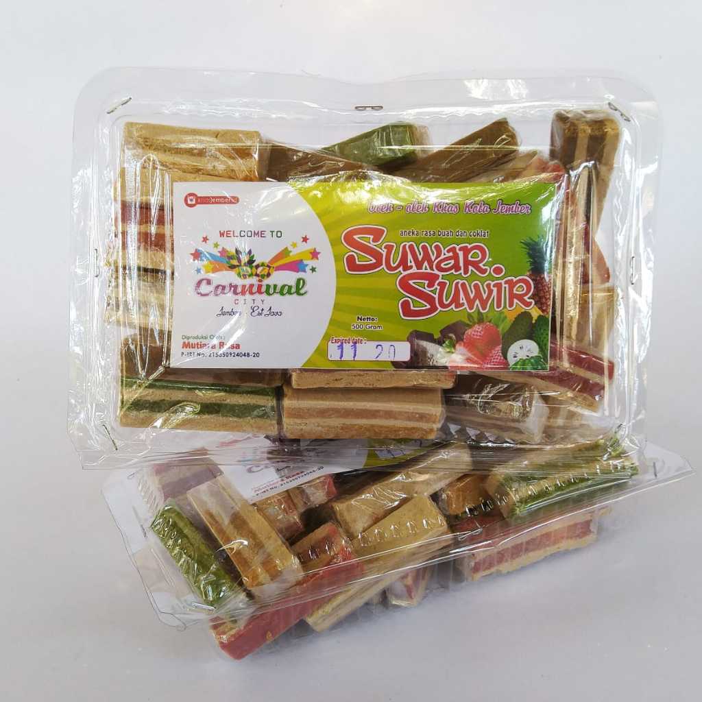 

Suwar-suwir Lapis Mika Tanggung 500 Gram / Oleh-oleh khas jember