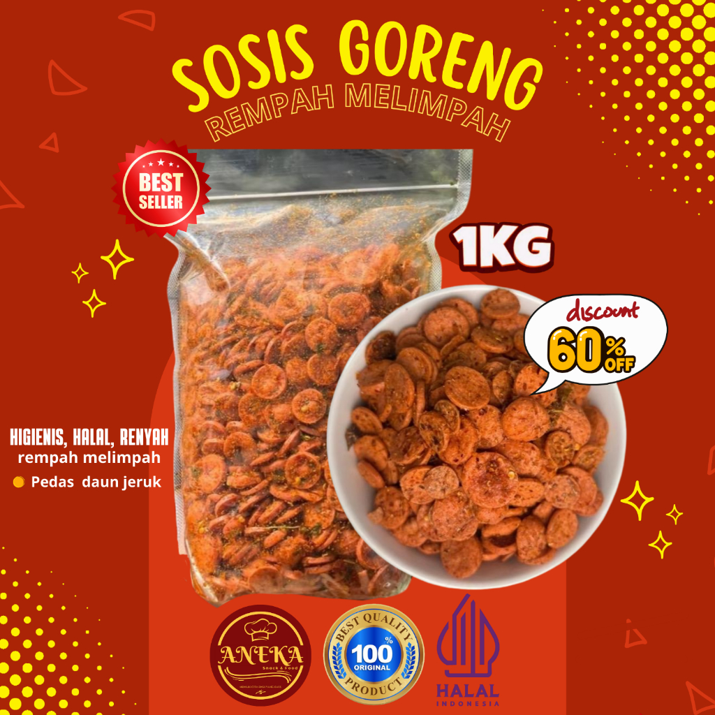 

Sosis Goreng Pedas 1Kg Krispi/Sosis Goreng Viral/Sosreng