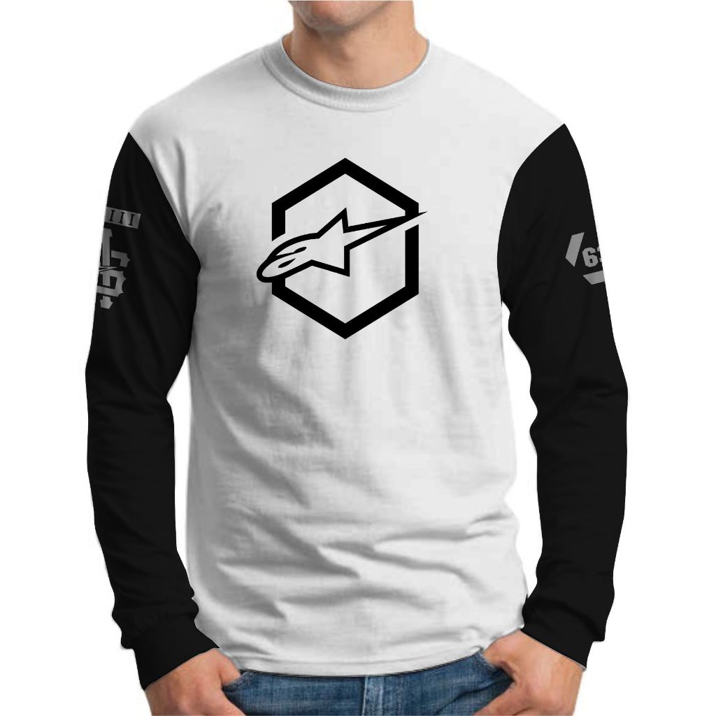 Baju Kaos Lengan Panjang Pria Motor Racing Raglan Sporty Keren Kekinian