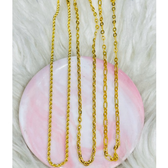 kalung anak tali korea fancy polos vanessa tiga graman simple elegant emas asli kadar 700