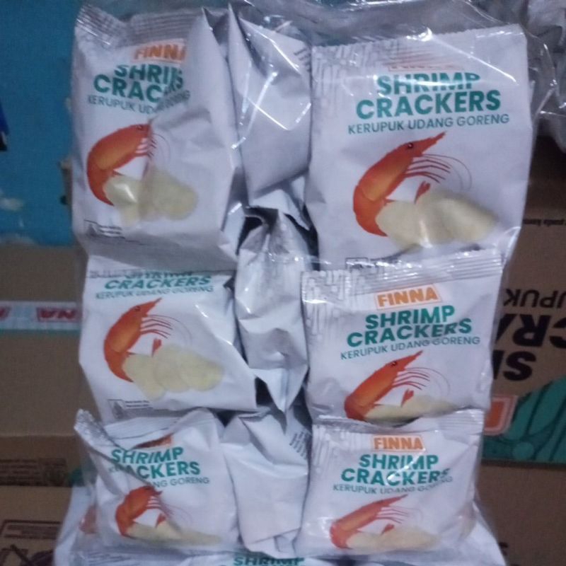 

kerupuk udang fina siap saji 1pak isi 15bks 1bks 10g