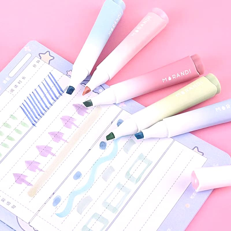 

4Pcs MORANDI HEALING COLOR Highlighter Aesthetic Stationery