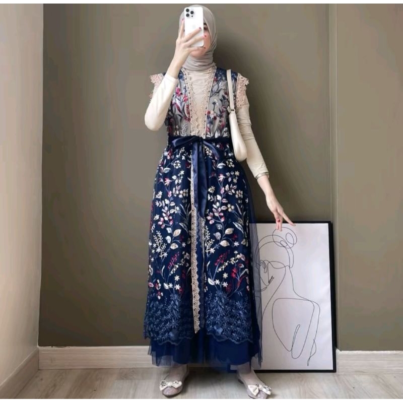 CALAMARY SET Jesica Outer + Rok tutu 2in1 Setelan Wanita