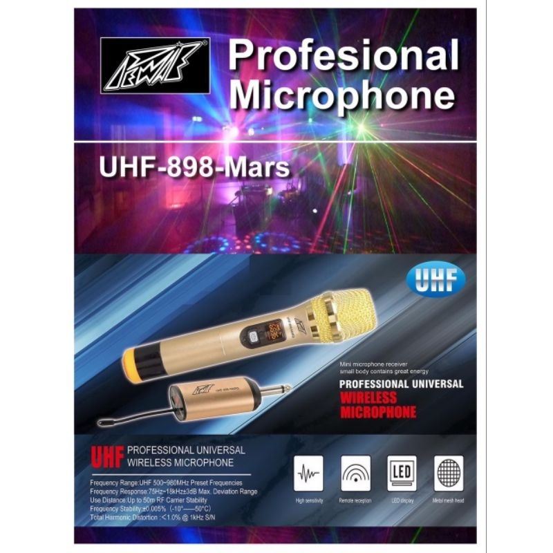 Mic Wireless UHF - 898 - MARS Pewie