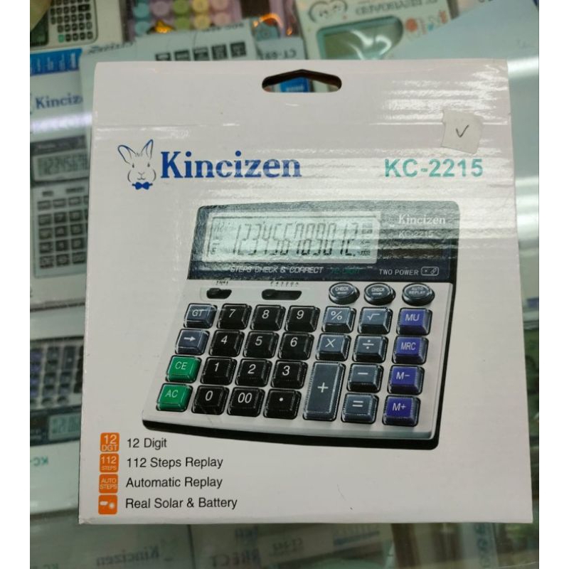 

Kalkulator KC-2215 12 Digit 112 Steps Replay Automatic Replay Real Solar & Bateray