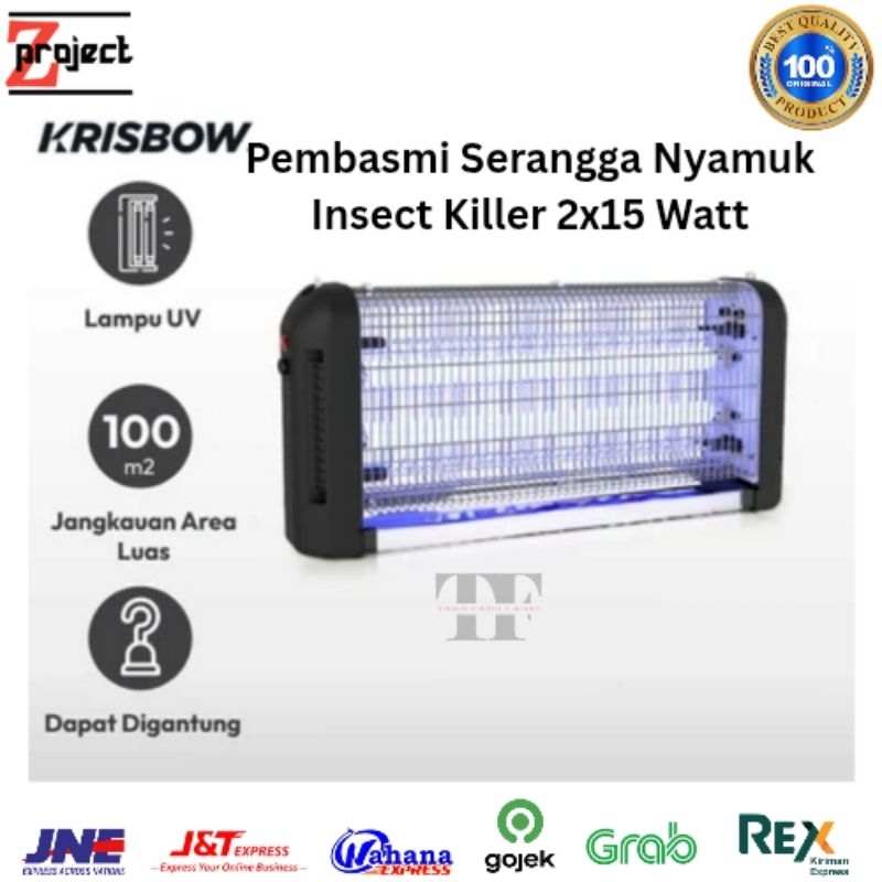 Krisbow 2X15 Watt Mosquito Killer - Lampu UV Insektisida Peralatan Rumah Tangga