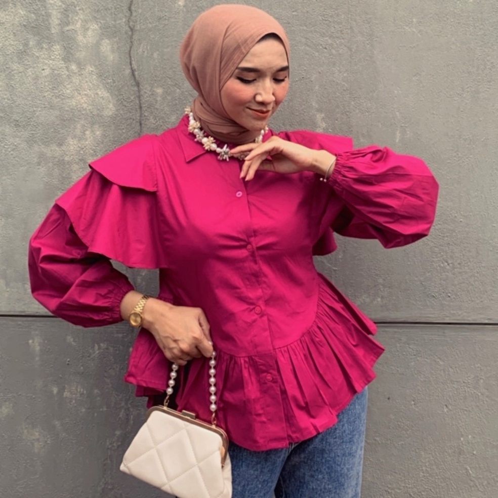 55BIG SALE RX FASHION  KIARA BLOUSE FASHION ATASAN WANITA  PN