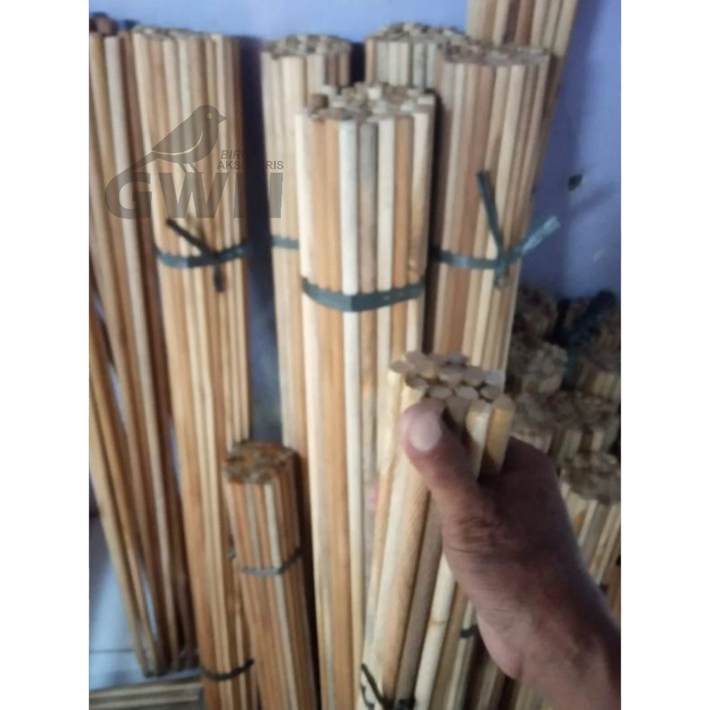 TANGKRINGAN ULIR KAYU JATI PANGKRINGAN ANTI SLIP BURUNG LOVEBIRD KENARI DLL