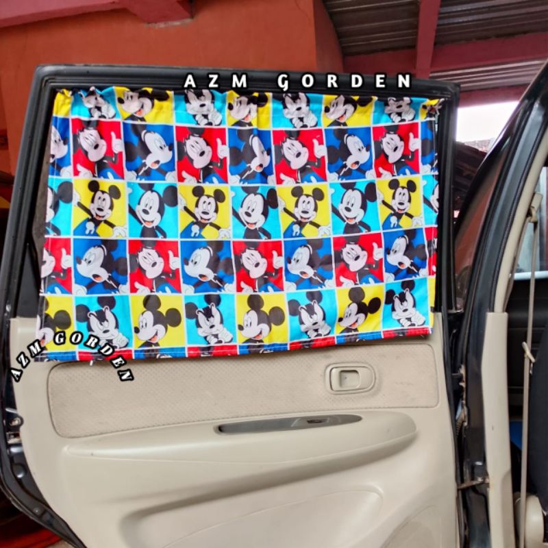 tirai mobil 4 pcs /tirai mobil anak bayi/gorden mobil kaca samping/tirai mobil tempel/ gorden mobil 