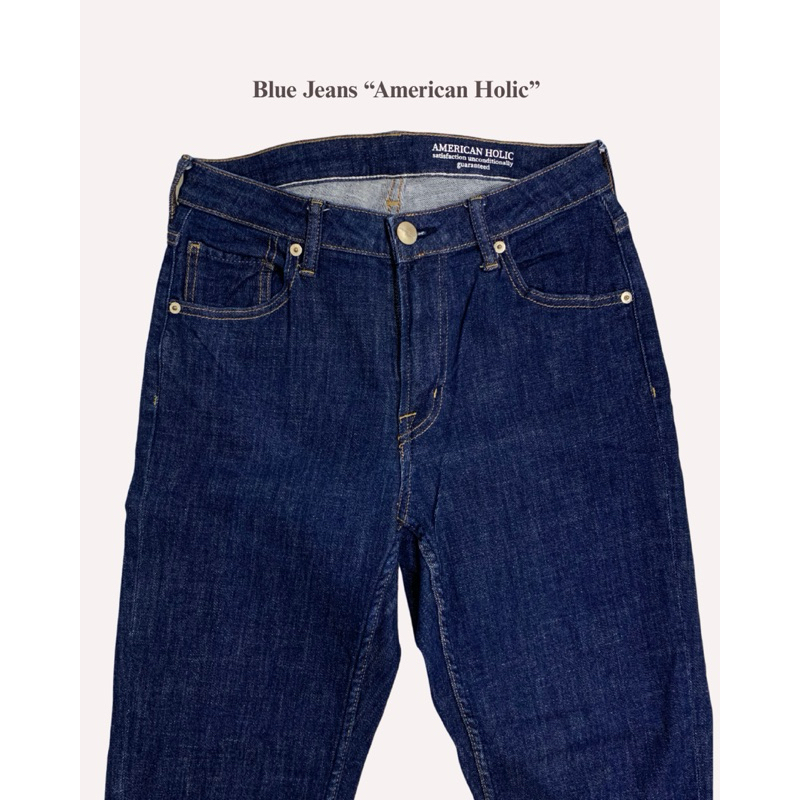 JEANS BIRU | BLUE JEANS AMERICAN HOLIC | CELANA PANJANG | CELANA SLIMFIT