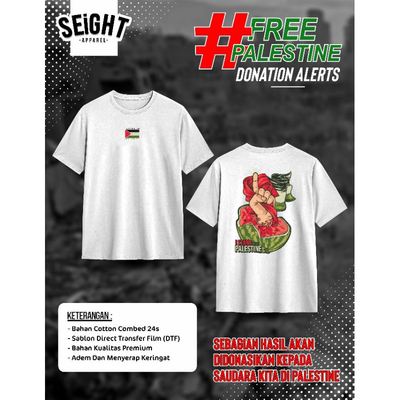 Kaos Palestina Series - Hitam Putih