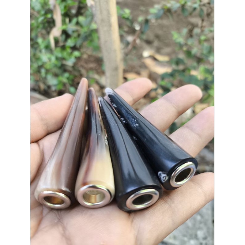 sedotan once pipa rokok tanduk domba pilihan panjang 8cm variasi bule dan hitam